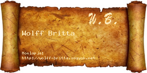 Wolff Britta névjegykártya